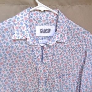 Grayson Button Down Shirt Linen Blend Floral
